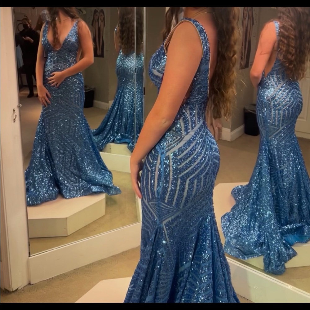 Jovani - 59762 Sexy Fitted Sheer Panel Sequin Evening Gown